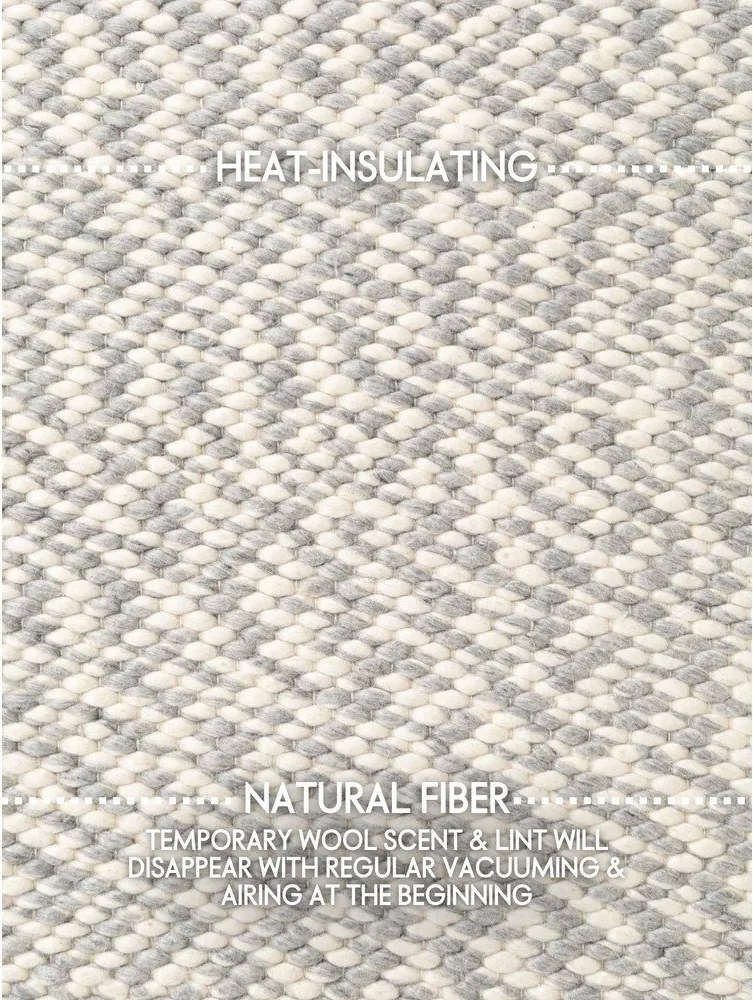 Covor gri deschis/crem țesut manual din lână 200x290 cm Lyon Beans – Elle Decoration