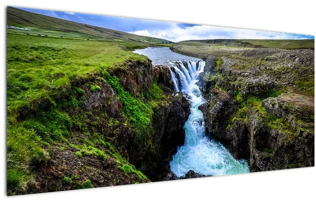 Tablou - Cascada intre stânci (120x50 cm)