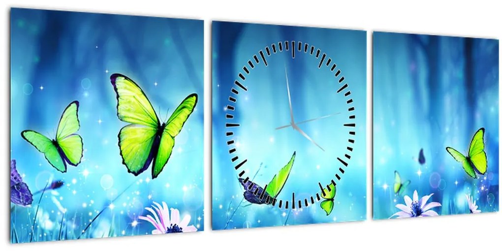 Tablou - Poiană mistică de pădure (cu ceas) (90x30 cm)