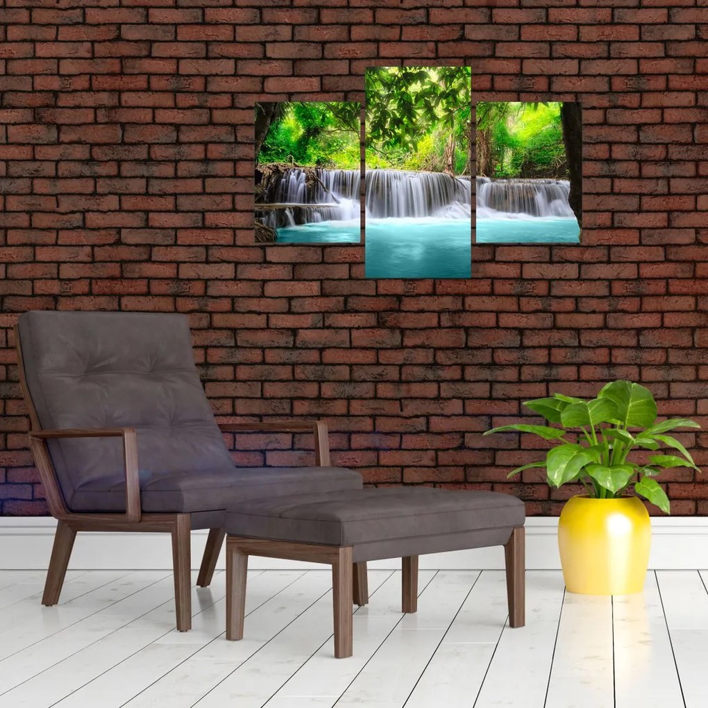 Tablou - Cascadă, turcoaz (90x60 cm)