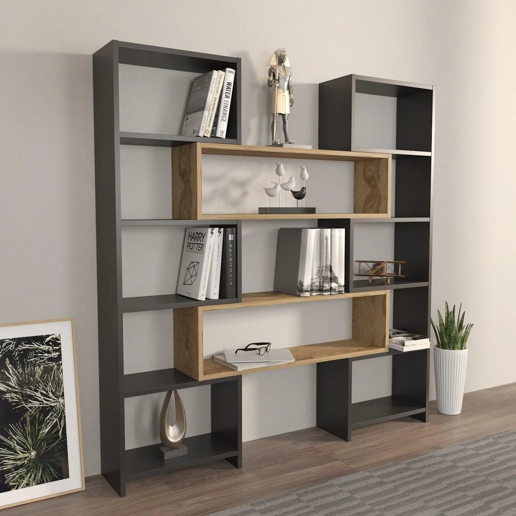 Biblioteca Karayel Colt Stil Rafturi Nenumarate, 163 X 150 X 22 Cm
