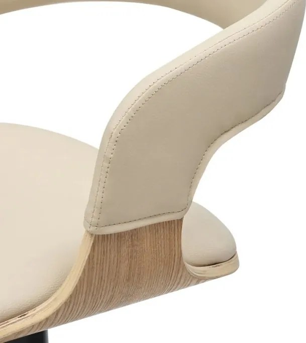 Scaun de bar pivotant Manhattan stejar/ bej crem