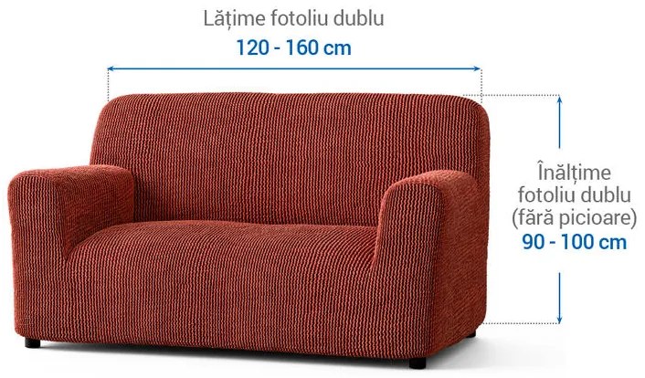 Huse bielastice COSTINA culoarea cupru fotoliu dublu (l. 120 - 160 cm)