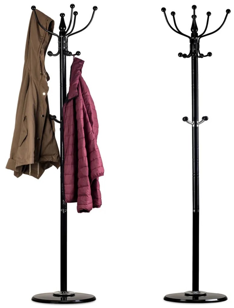 Umeraș în picioare cu 14 umerașe negru