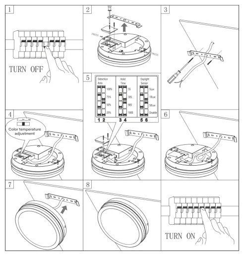 Plafonieră LED cu senzor pentru baie ELLÉ LED/24W/230V d. 26 cm IP54 antracit