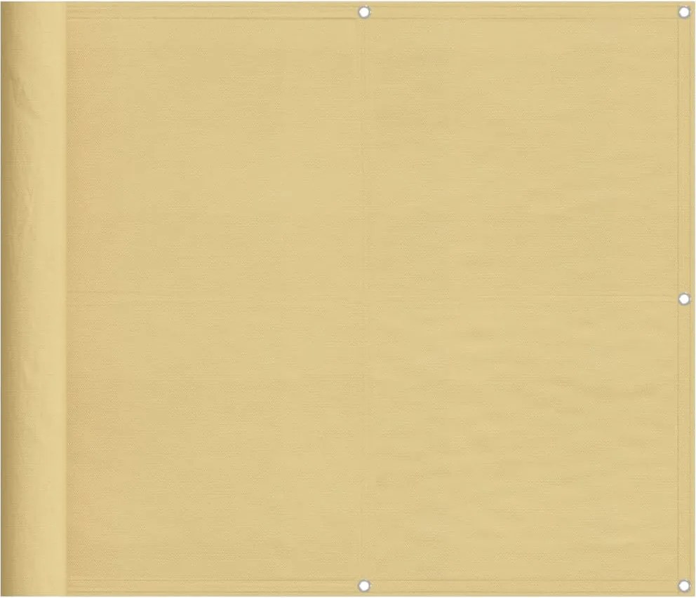 vidaXL Paravan de balcon, nisipiu, 90x1000 cm, 100% poliester oxford