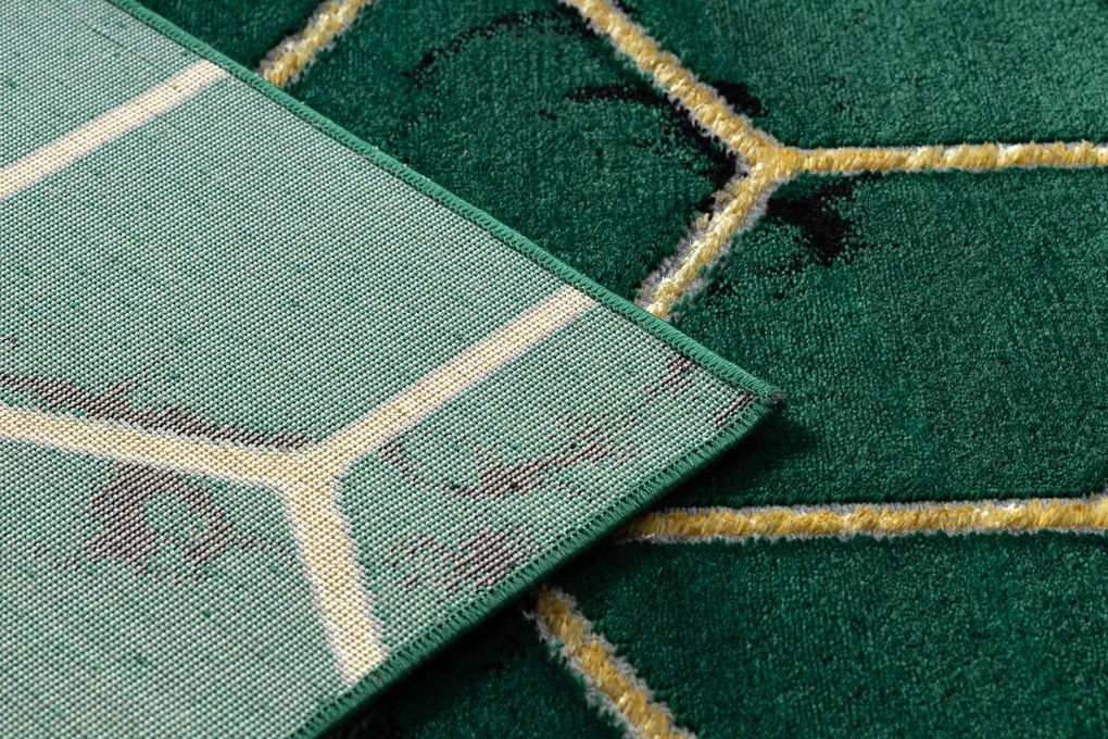 Exclusiv EMERALD covor 1014 glamour, stilat, cub sticla verde / aur