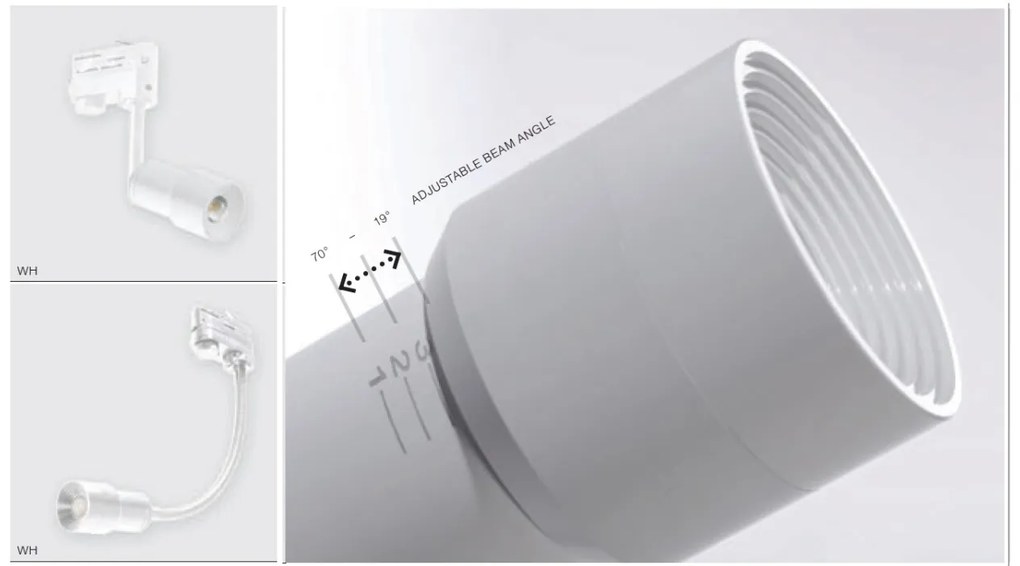 Spot LED directionabil pe sina LUMI TRACK 3Line 5W negru