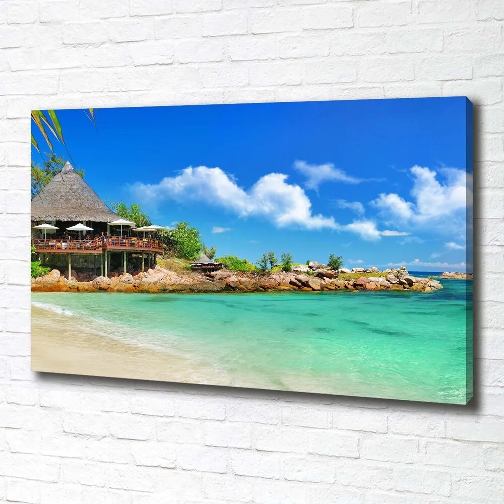 Tablou pe pânză Plaja seychelles