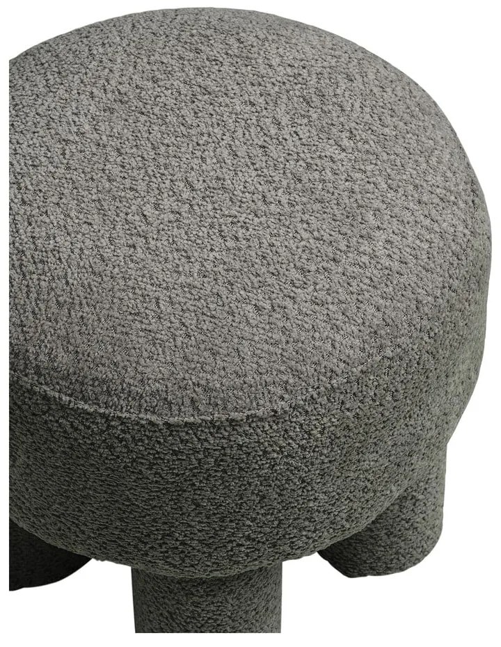 Taburet gri închis cu tapițerie din chenille Canberra – House Nordic