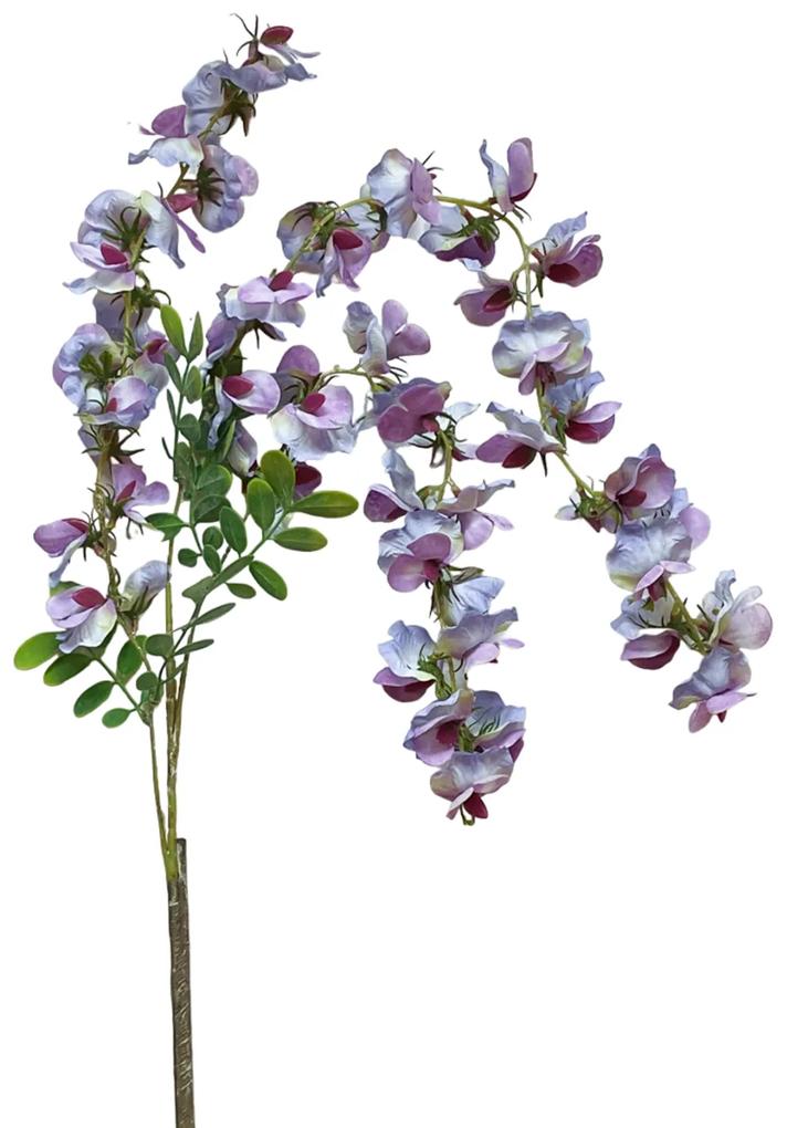 Creanga cu flori glicina mov artificiale, WISTERIA, 100cm