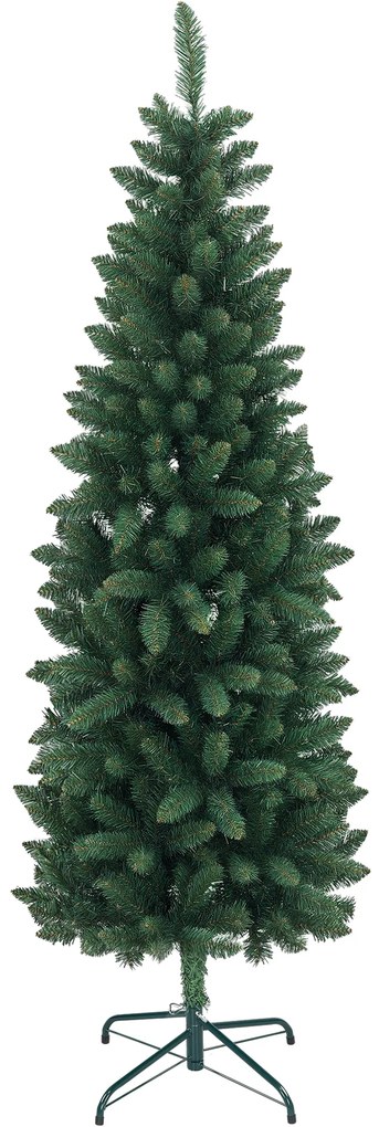 HOMCOM Brad Artificial de Crăciun cu 479 Ramuri, Brad de Crăciun Înalt și Îngust cu Bază Pliabilă, Ø65x180 cm, Verde | Aosom Romania