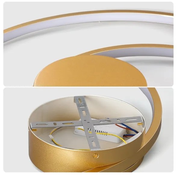 Brilagi - Plafonieră LED dimabilă TWISTER, LED/48W/230V, Ø 50 cm, auriu +telecomandă