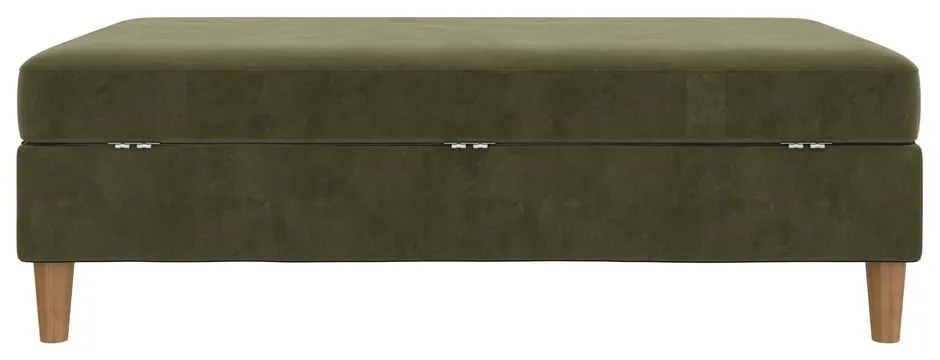 Taburet verde cu tapițerie din catifea Lilly – Støraa