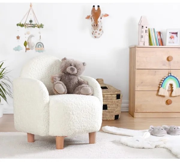 Fotoliu pentru copii DORY, alb