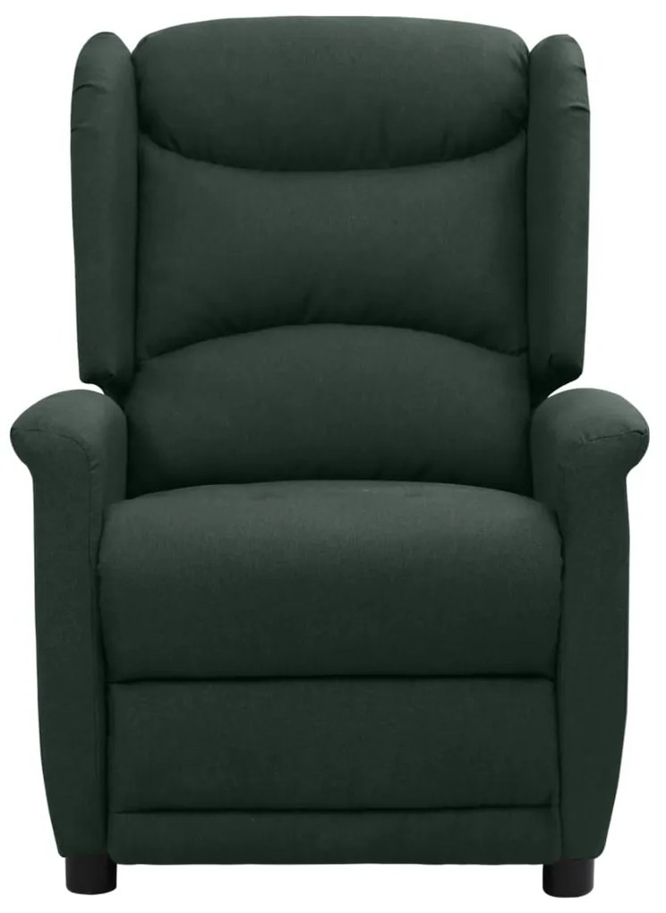 338870 vidaXL Fotoliu rabatabil, verde închis, material textil