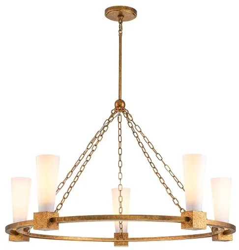 Elstead KRISTY5-DG-OPAL - Lustră pe tijă KRISTY 5xE27/40W/230V, cupru