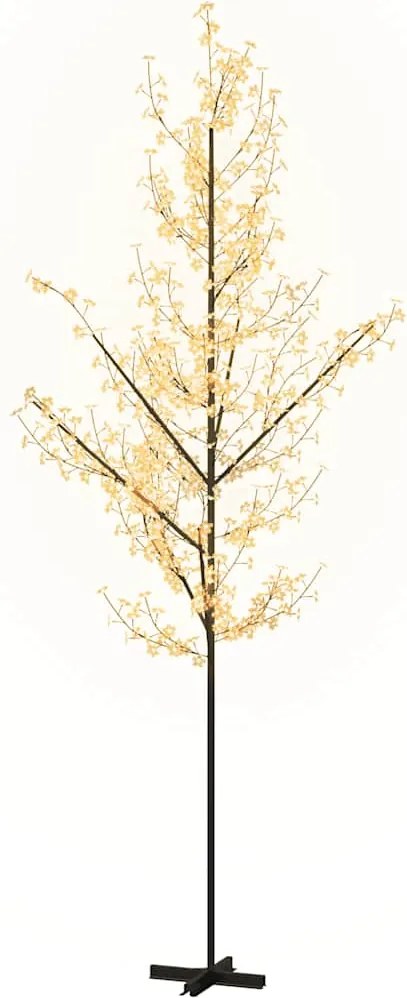 vidaXL Copac cu flori de cireș cu LED, 672 LED-uri alb calde, 400 cm