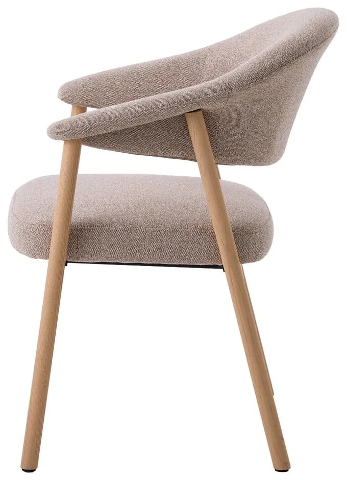 Set de scaune de sufragerie bej cu cotiere 2 buc. din lemn de stejar Elk – Unique Furniture