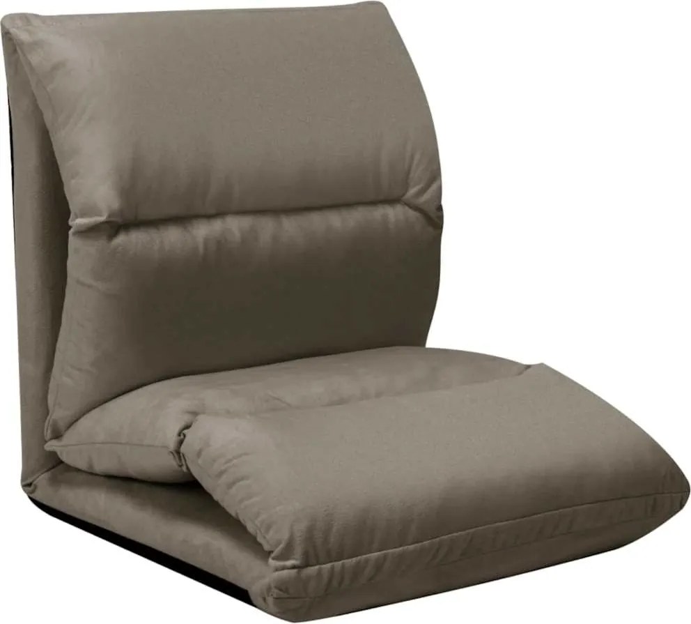 vidaXL Scaun de podea pliabil, gri închis, microfibră