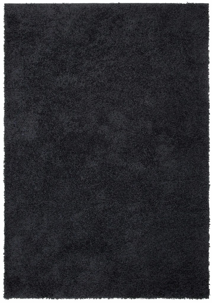 Covor negru Shaggy 200 cm x 200 cm x 30 mm