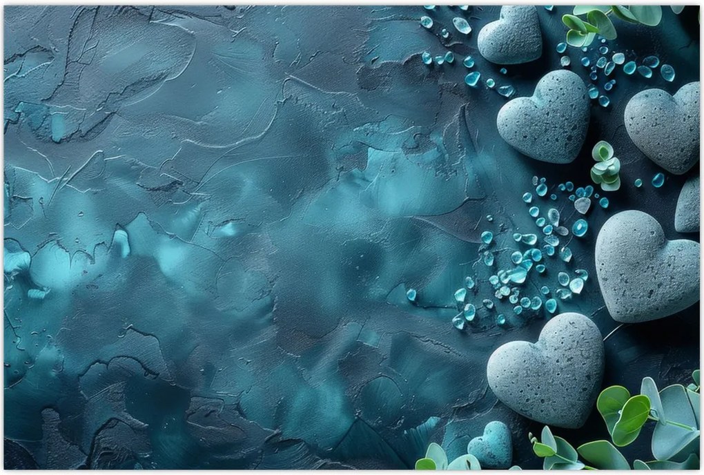 Tablou - Pietre în formă de inimă (90x60 cm)