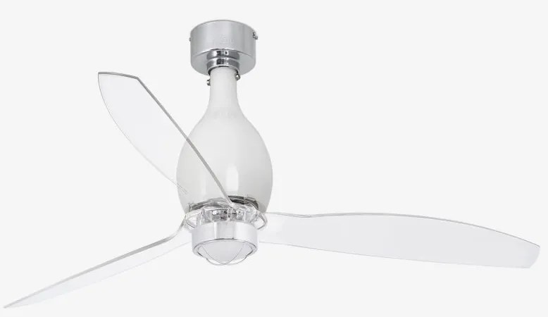 Lustra cu Ventilator si telecomanda MINI ETERFAN M LED alb/transparent