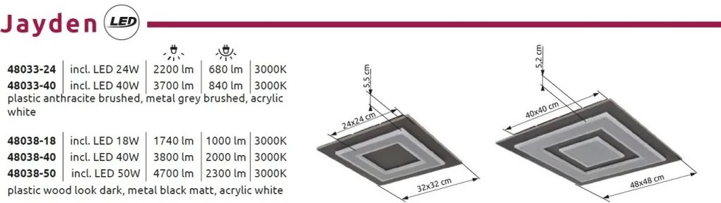 Plafoniera LED design decorativ JAYDEN 18W