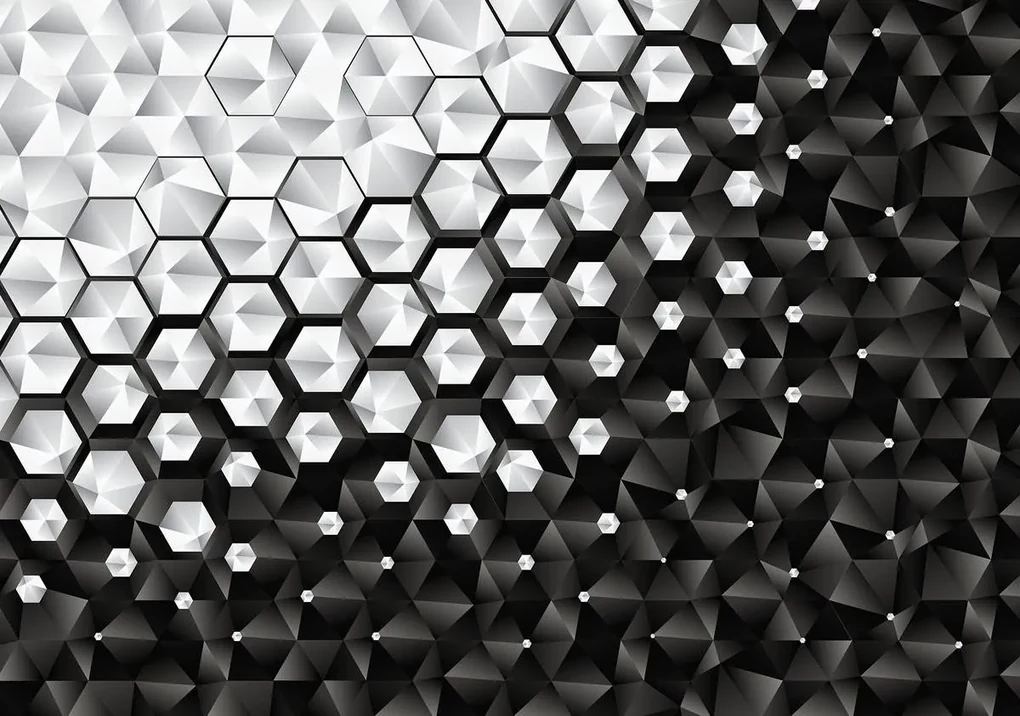 Fototapet - 3D  hexagon (254x184 cm), în 8 de alte dimensiuni noi