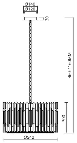 Lustră pe lanț RITZ 12xE14/40W/230V d. 54 cm auriu