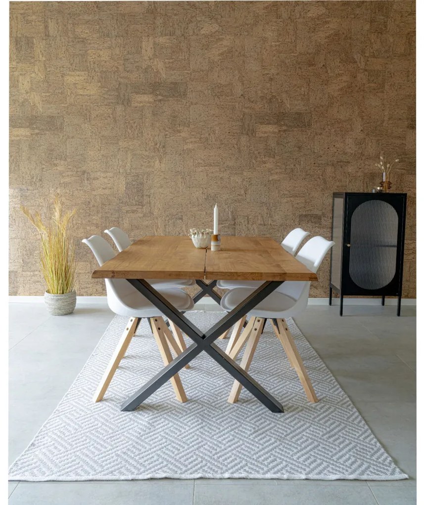 Bergen scaun de luat masa ecobleather alb