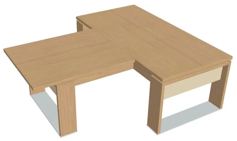 Masă Verno+ S 200 x 220 cm, cu extensie, stejar deschis / vanilie