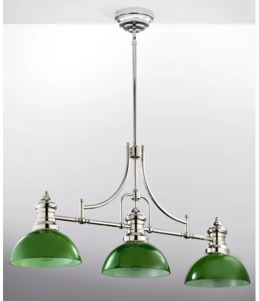 Jupiter 2072 - Lustră pe tijă PLATINO 3xE27/15W/230V verde/crom lucios