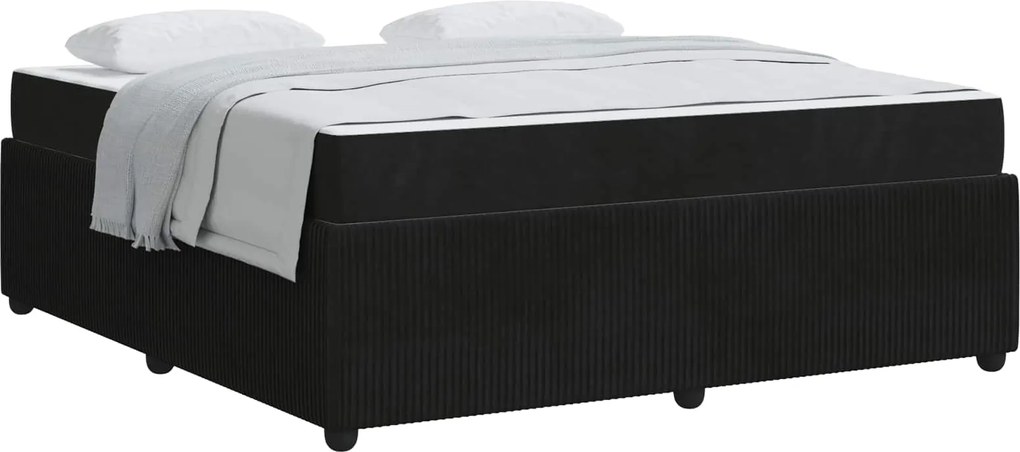 vidaXL Cadru de pat cu saltea Negru 180 x 200 cm țesătură