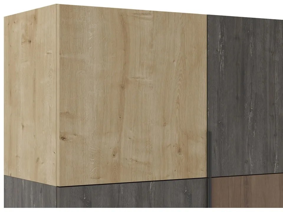 Dulap maro/în culoare naturală cu aspect de lemn de stejar 100x130 cm Titan – Marckeric