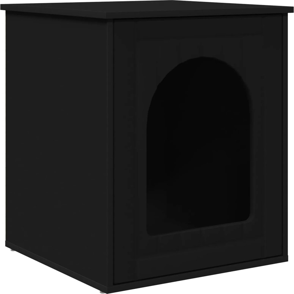 vidaXL Casa pentru pisici Negru 53 x 52 x 62 cm Lemn compozit