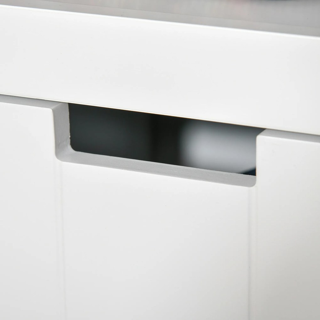 HOMCOM Bufet de Salon cu 3 Sertare Mobilizabile și Rafturi Deschise pentru Cărți Jucării Dulap Auxiliar de Depozitare pentru Dormitor Bucătărie 102x33x61,5 cm Alb | Aosom Romania