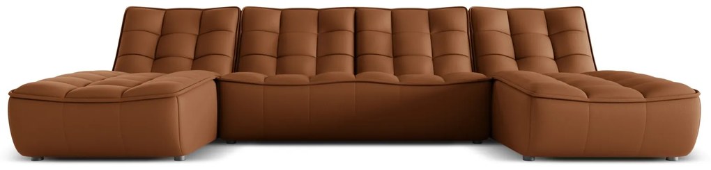Coltar Moni cu 6 locuri in forma de U si tapiterie din piele naturala