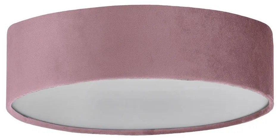 Plafoniera moderna cu abajur din catifea roz Drum 3L, 50cm