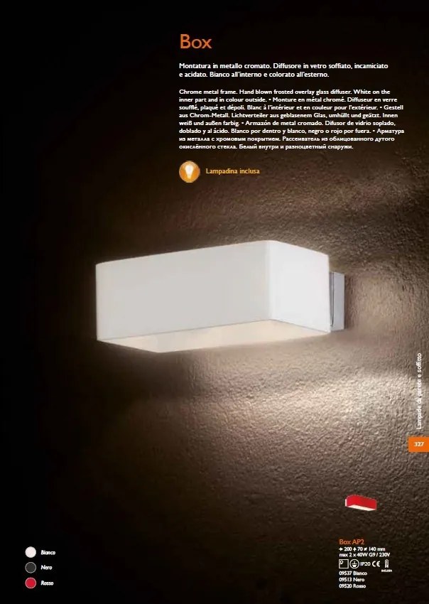 Aplica de perete BOX AP2 bianco 009537