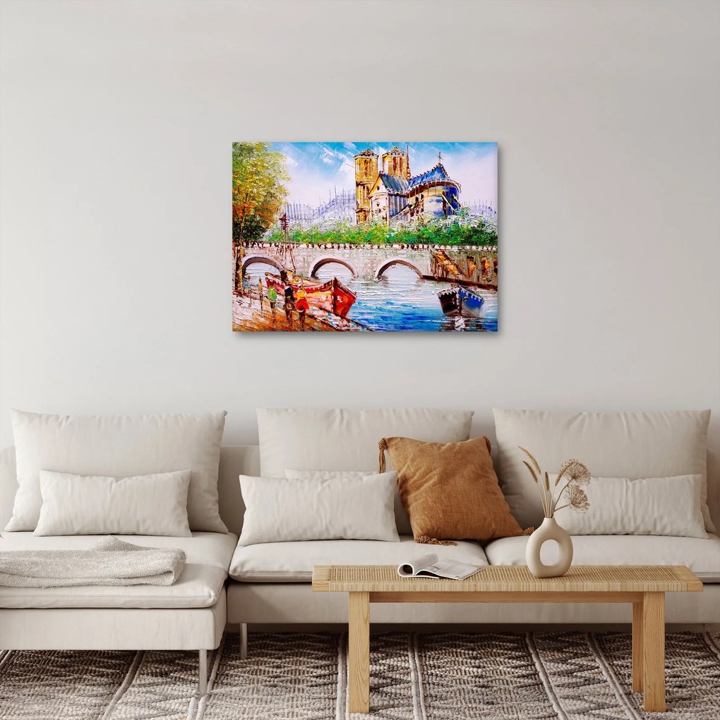 Tablou - Pictură în ulei a orașului (70x50 cm)
