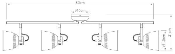 Globo 54651-4 - Spot HERNAN 4xE14/40W/230V