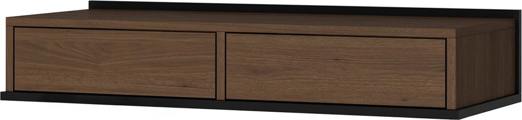 Consolă suspendată Zenar 100 cm cu sertare - nuc elegant / negru