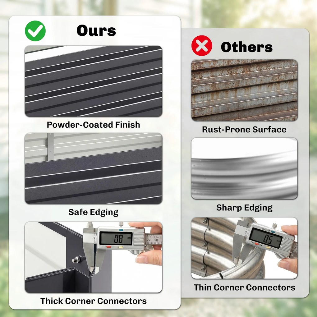 Outsunny Pat de Grădină Înălțat pentru Exterior, Gri | Aosom Romania