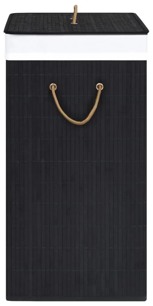 Cos de rufe din bambus, negru, 100 L 1, Negru, 52 x 32 x 62.5 cm
