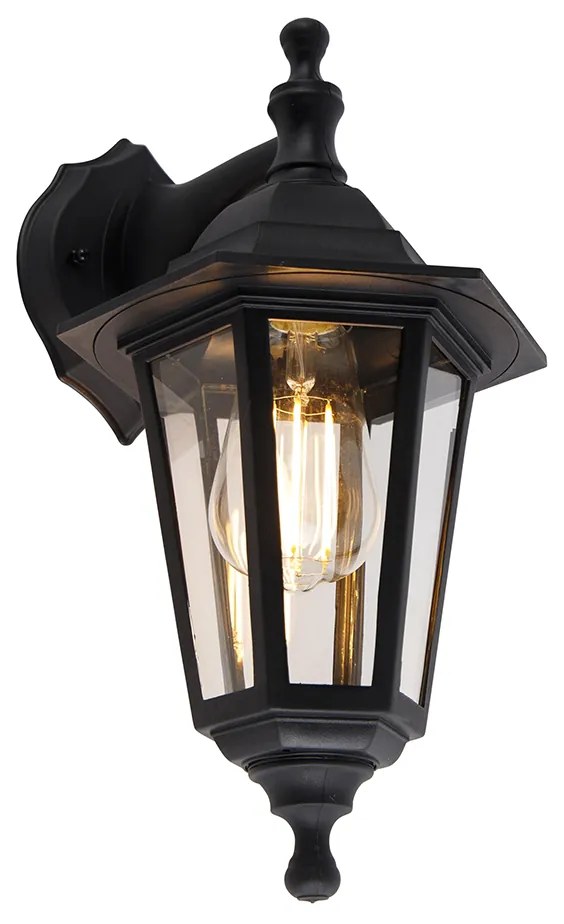 Lampă de perete inteligentă de exterior neagră IP44 incl. WiFi ST64 - New Haven