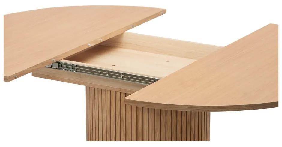 Masă de dining rotundă extensibilă cu aspect de lemn de stejar ø 115 cm Malaga – Bonami Selection