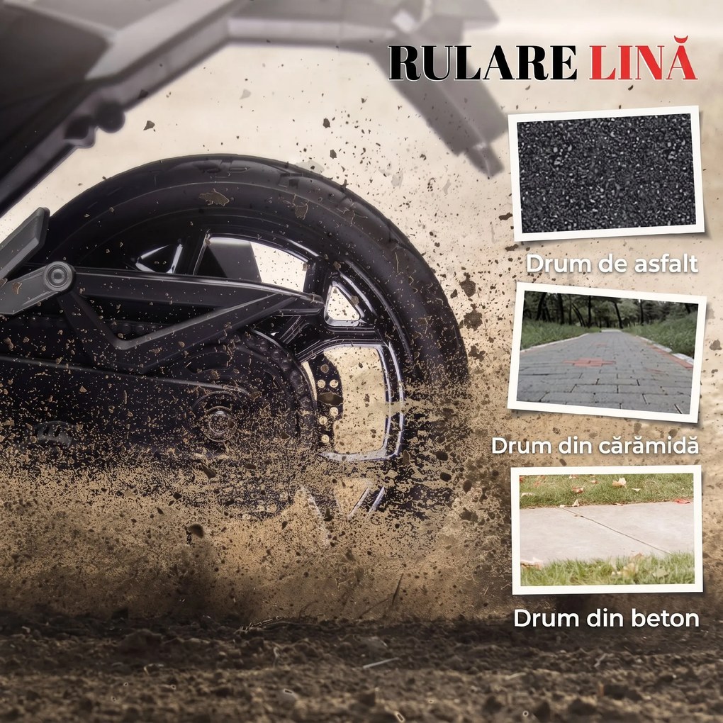 AIYAPLAY Motocicletă Electrică Copii, Licențiată Honda, Faruri Roți Antrenament, Albastră | Aosom Romania