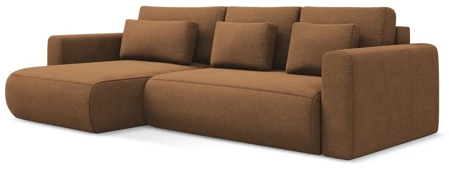 Colțar teracotă extensibil/cu spațiu de depozitare (cu colț pe partea stângă/cu șezlong) Kapua – Makamii