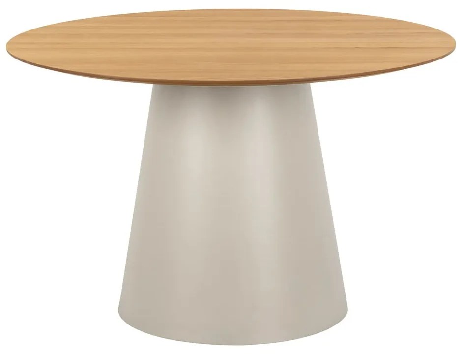 Masă de dining rotundă cu blat cu aspect de lemn de stejar ø 120 cm Soli – Actona